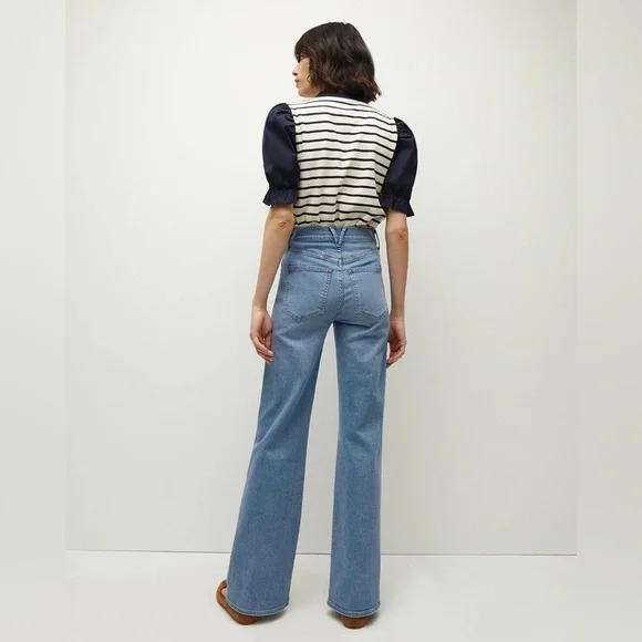 Veronica Beard Raegan Short Puff Sleeve Striped Top NWT - Picture 4 of 7